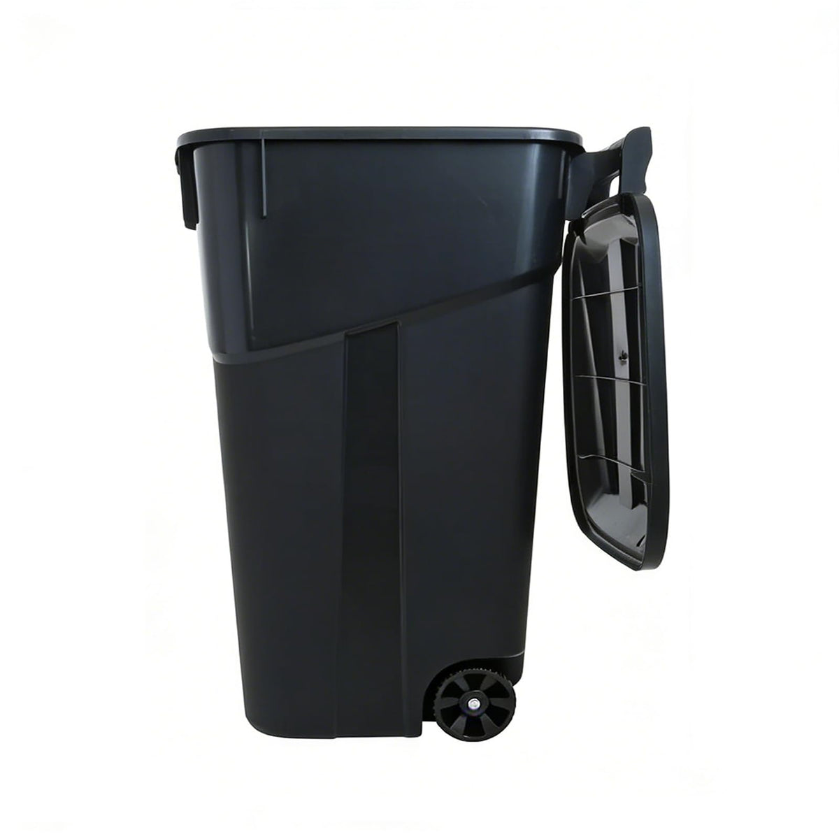32 Gallon Plastic Outdoor Trash Can with Lid & Wheels J67889