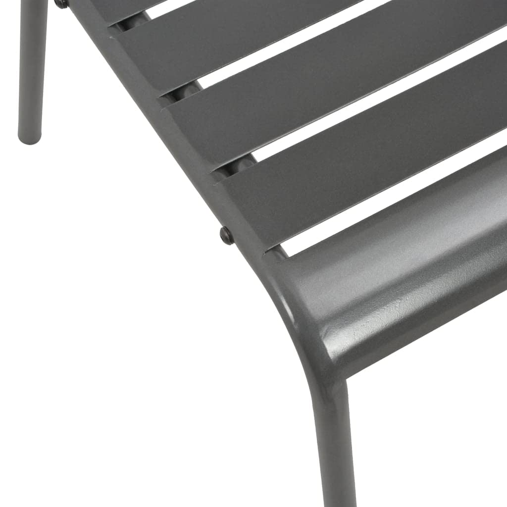 Dark Grey Powder-Coated Steel Stacking Outdoor Chairs 4-Pack N533174