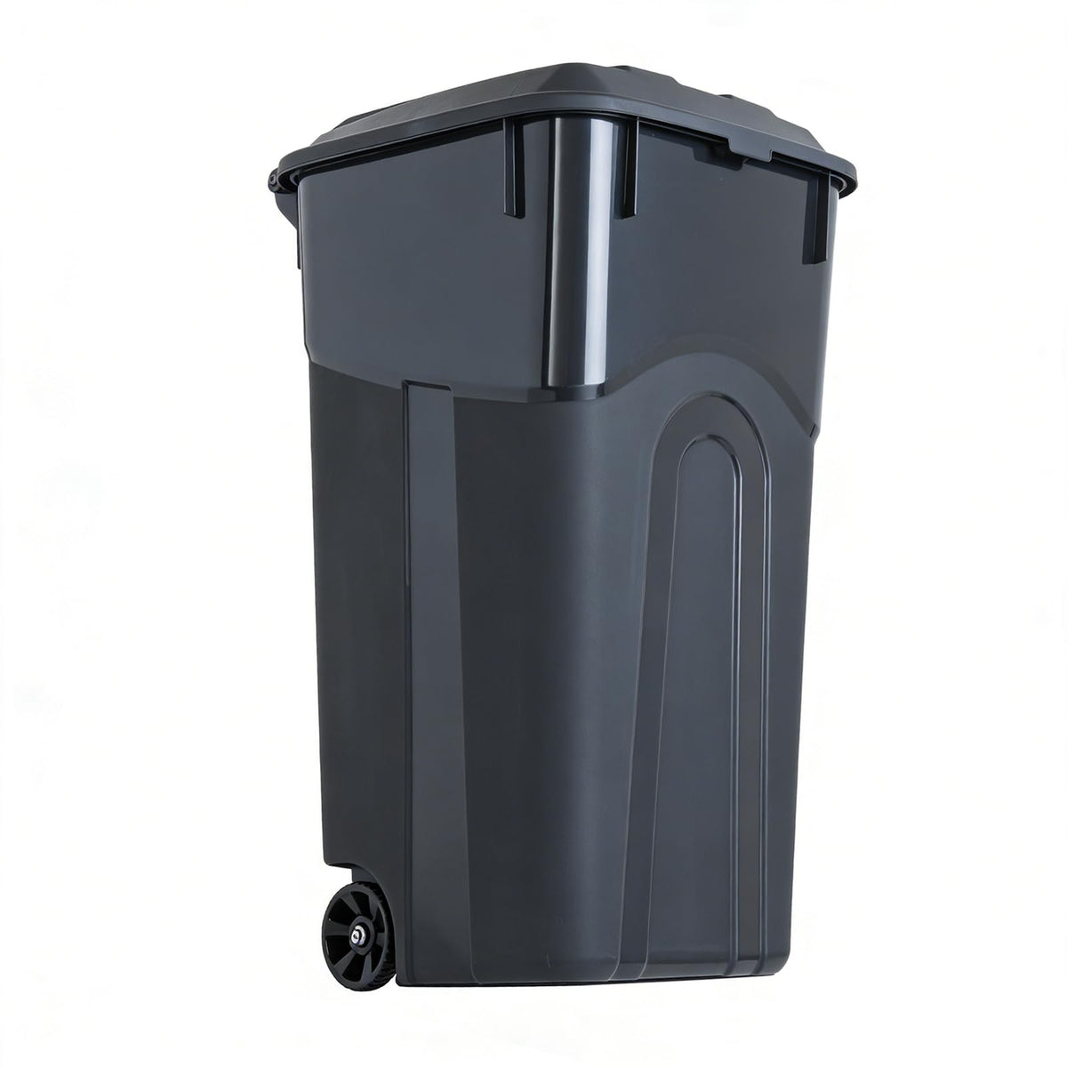 32 Gallon Plastic Outdoor Trash Can with Lid & Wheels J67889