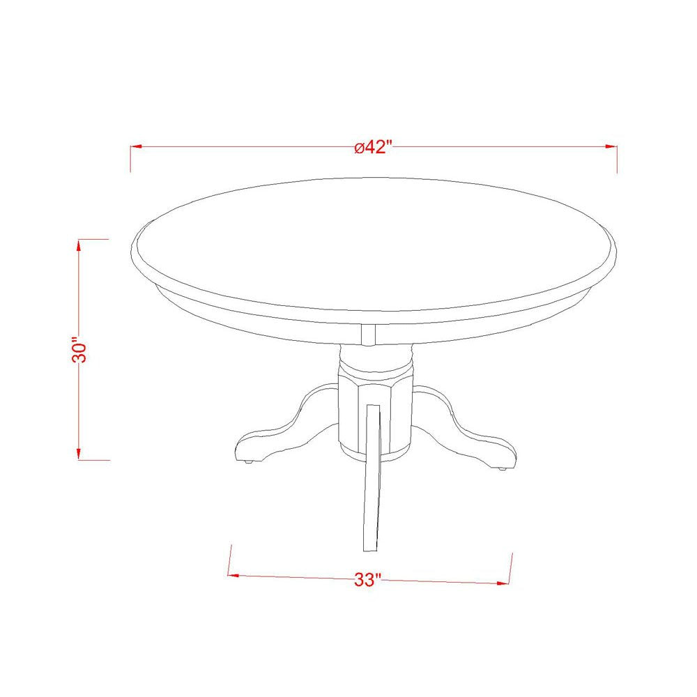 5 Piece Round Dining Table Set with 4 Black Faux Leather Chairs Y272