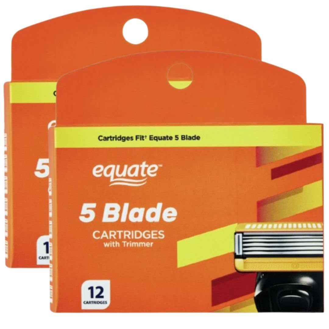 5 Blade Razor Cartridge Refills with Trimmer, 24 Count 2 Pack Y554622