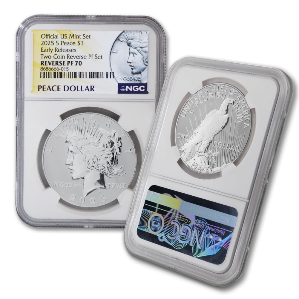 Set of 2 American Silver Morgan and Peace Dollar R684