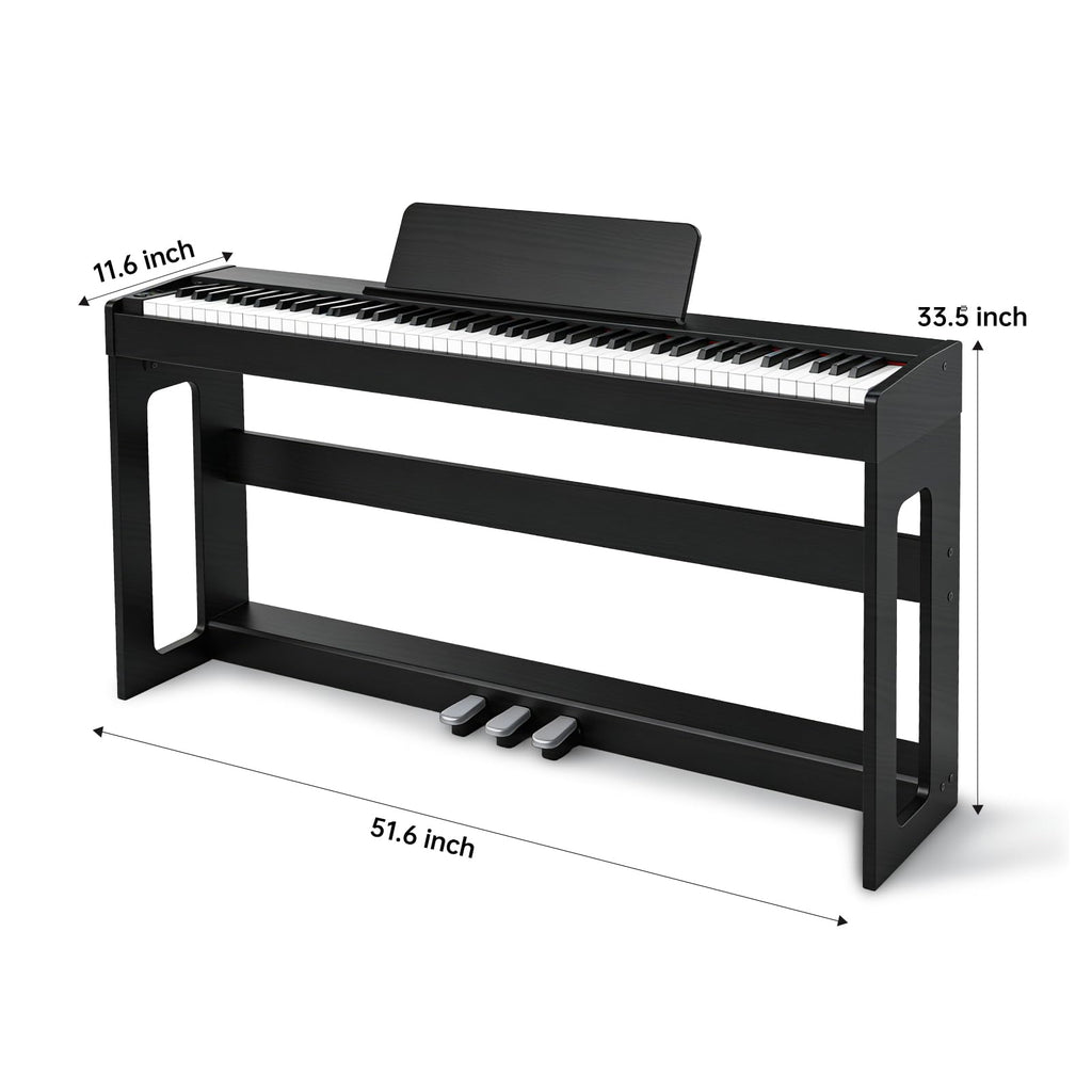 88 Key Weighted Digital Piano with Furniture Stand and Triple Pedal C95874