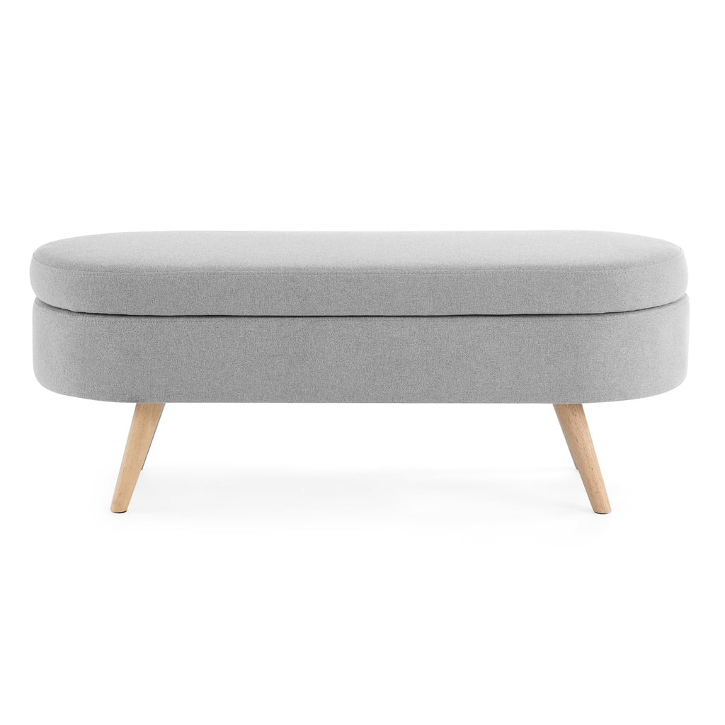 Oval Storage Bench with Rubber Wood Legs Q933216