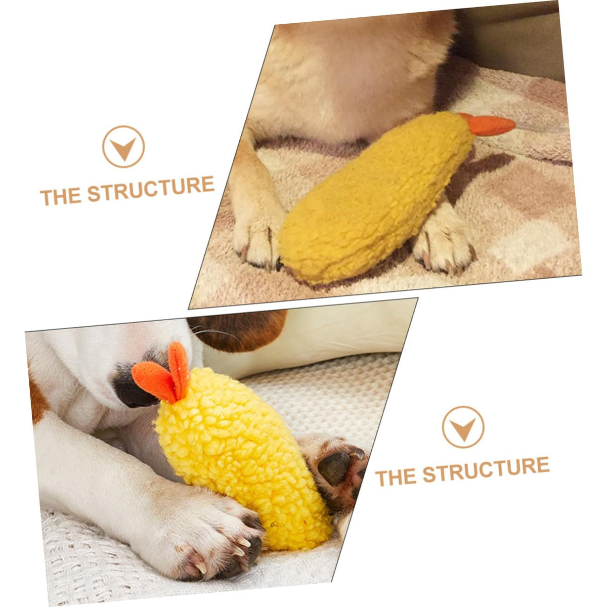 2 Pack Plush Squeaky Dog Toy T4683