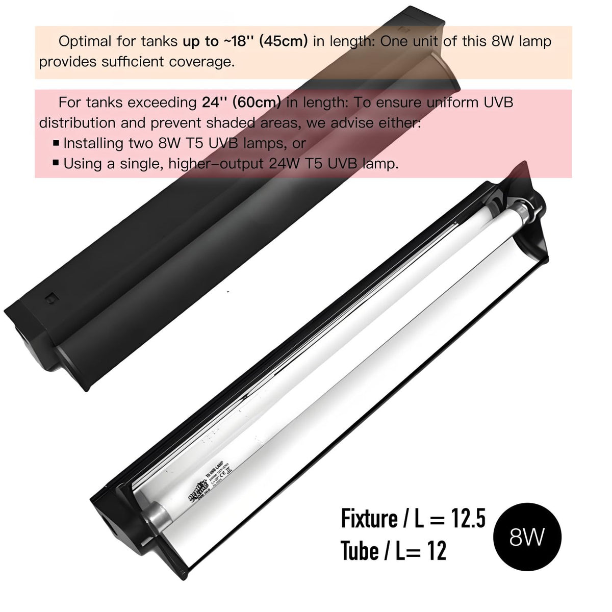 10.0 UVB 8W Fluorescent Lamp and Fixture Kit L327611