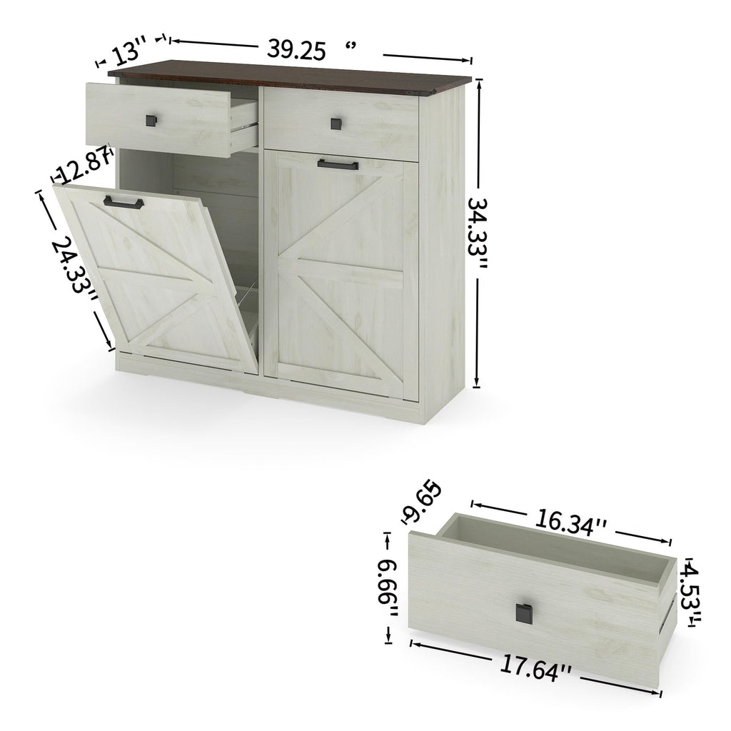 39" Double Tilt-Out Trash Cabinet for 20 Gallon Cans I13964