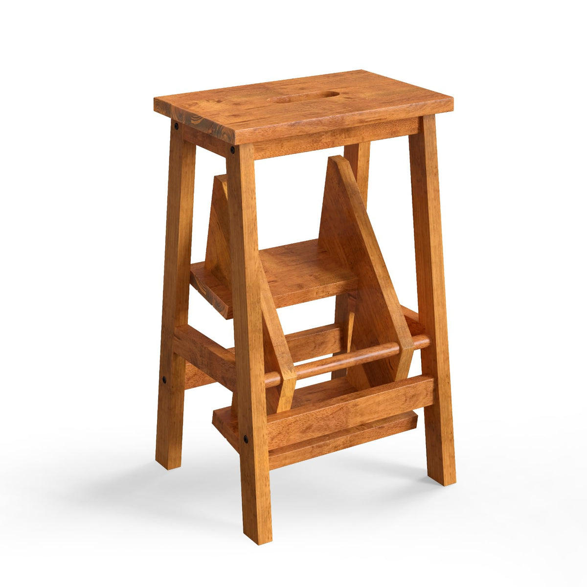3 Tier Wood Step Ladder with Anti-Slip E2126