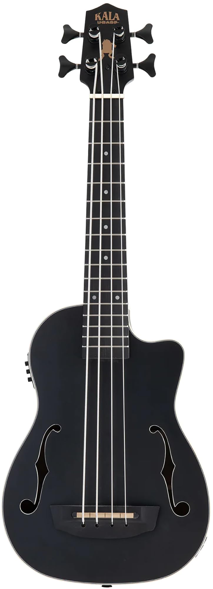 Black Mahogany Acoustic-Electric Ukulele Bass with Case J6582