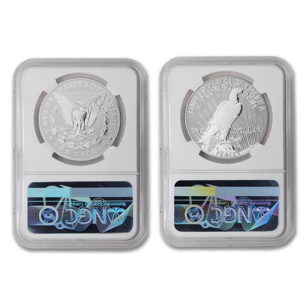 Set of 2 American Silver Morgan and Peace Dollar R684