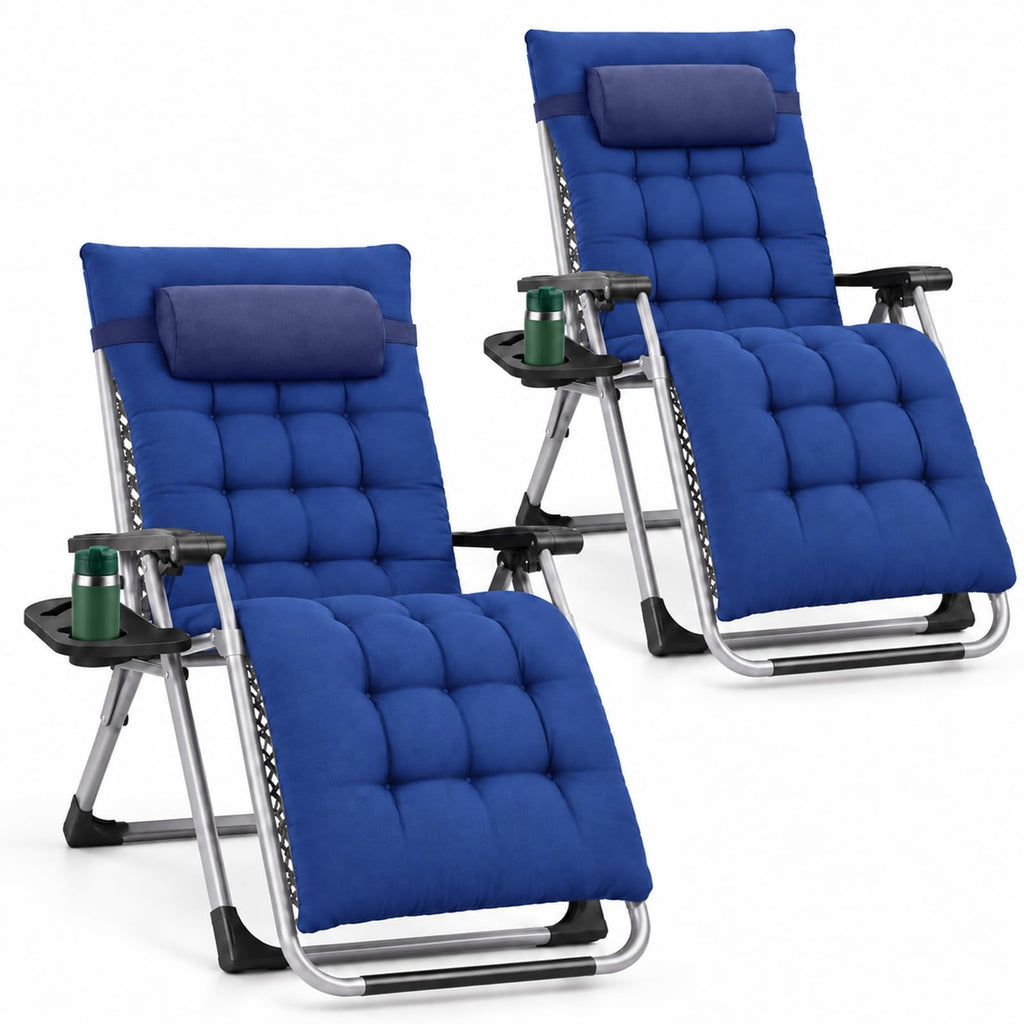 Zero Gravity Chairs Set of 2 with Cup Holder J533730