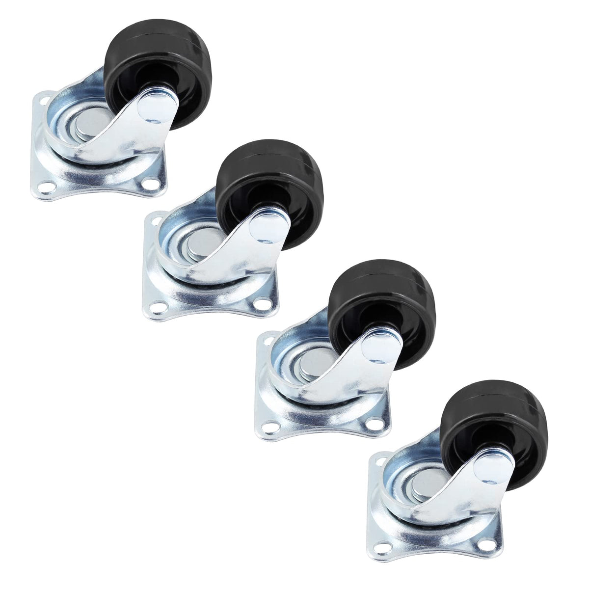 1 inch Swivel Caster Wheels Rubber Base, 8pcs S37625