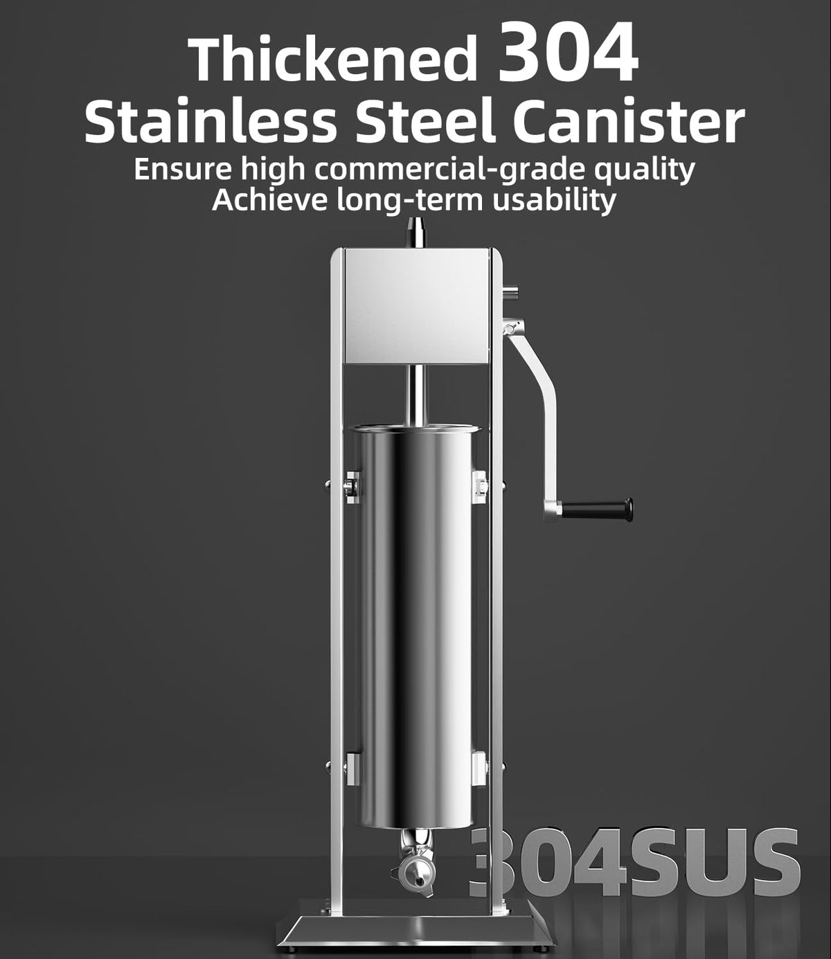 Manual Sausage Stuffer 15 Lb with 4 Stainless Steel Stuffing Tubes X93553