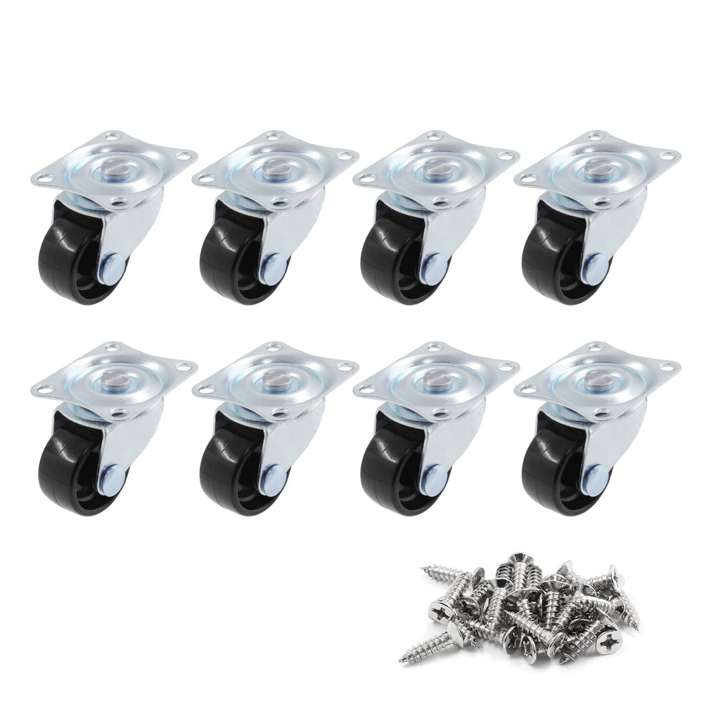 1 inch Swivel Caster Wheels Rubber Base, 8pcs S37625