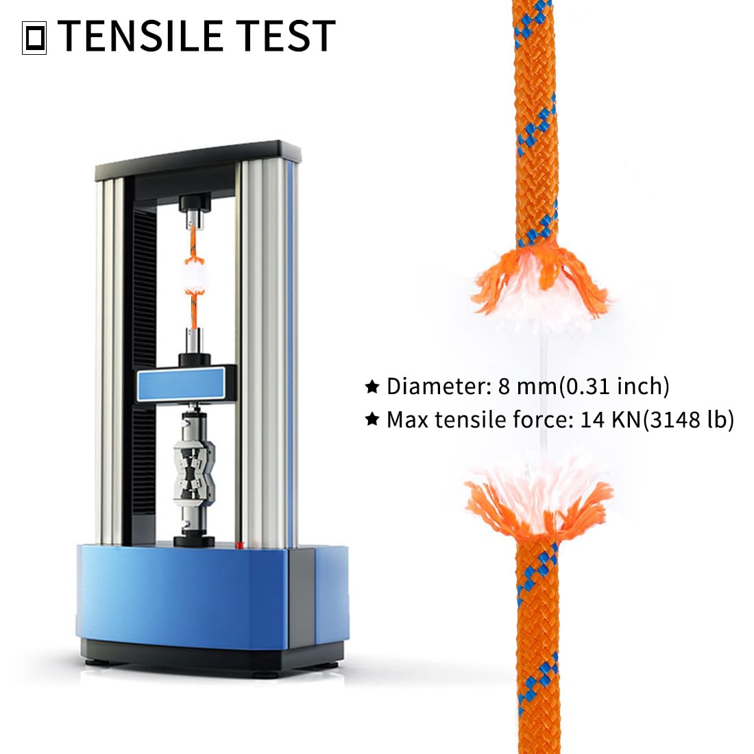 8mm High Strength Polyester Climbing Rope Z890684
