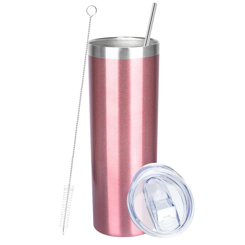 20 oz Stainless Steel Vacuum Insulated Tumbler with Lid and Straw C993359