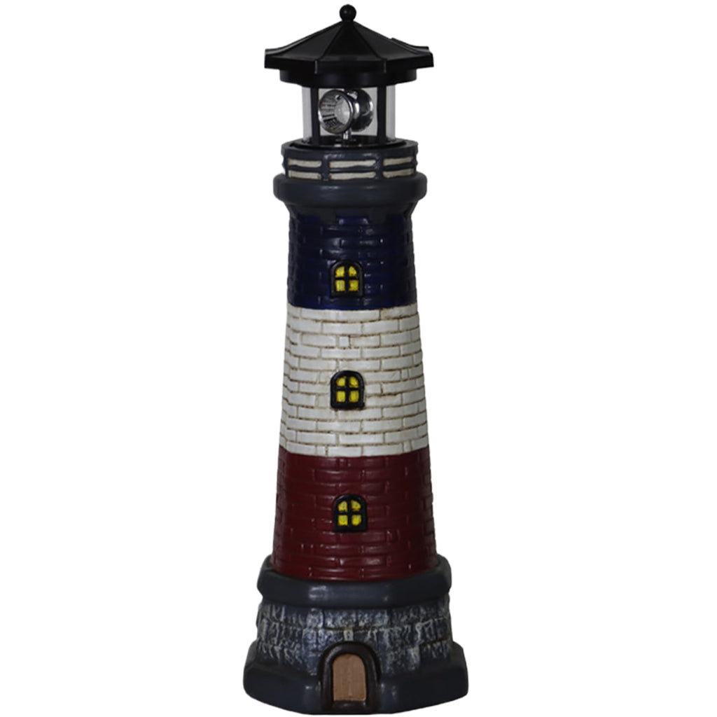 15" Tall Waterproof Resin Lighthouse Lamp with Rotating LED P891421