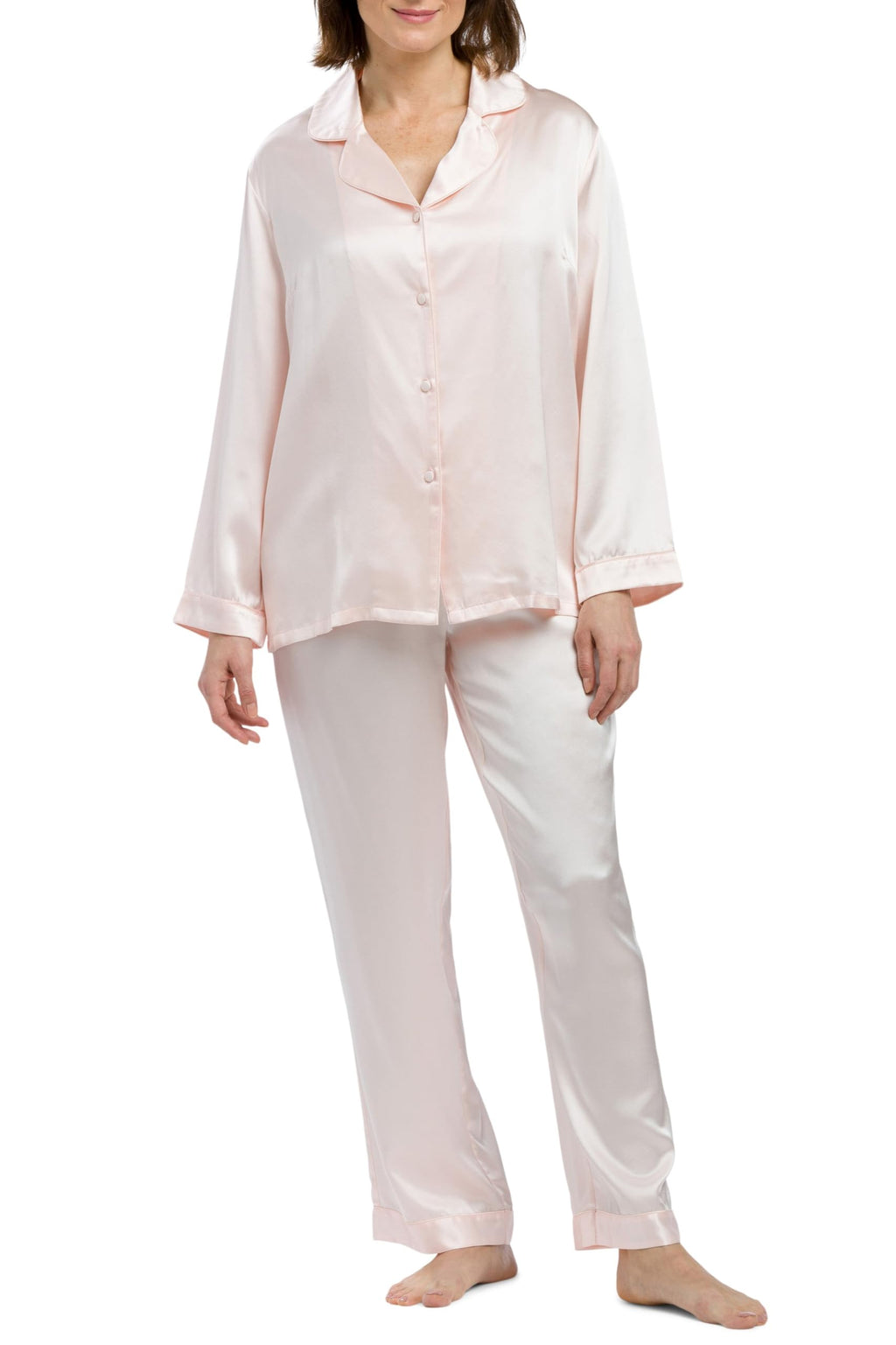 Women's 100% Mulberry Silk Long Pajama Set D49784