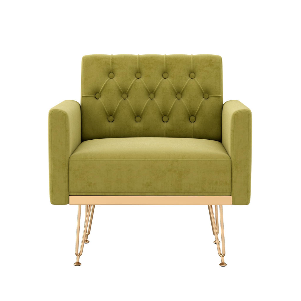 Green Velvet Accent Chair with Arm J433
