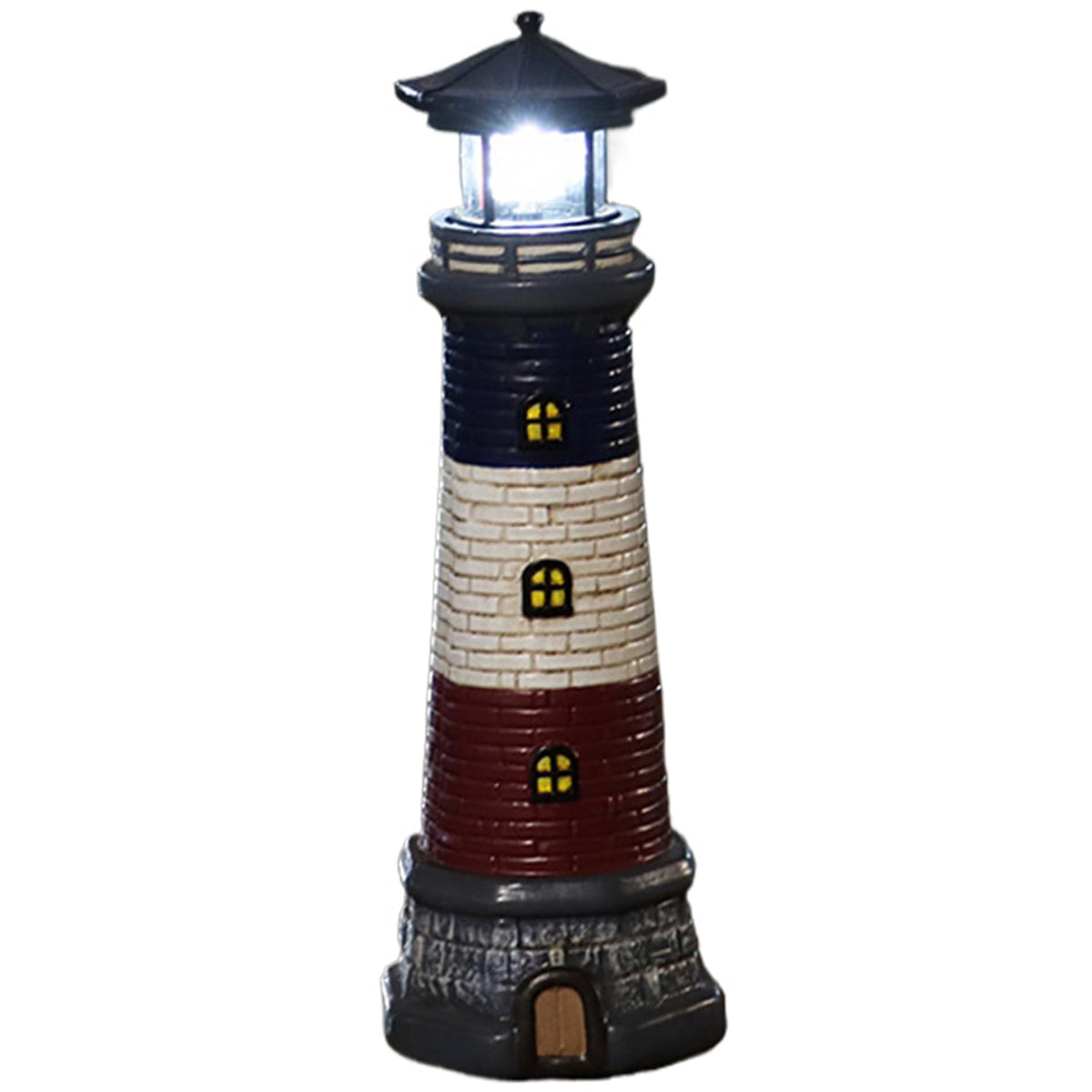 15" Tall Waterproof Resin Lighthouse Lamp with Rotating LED P891421