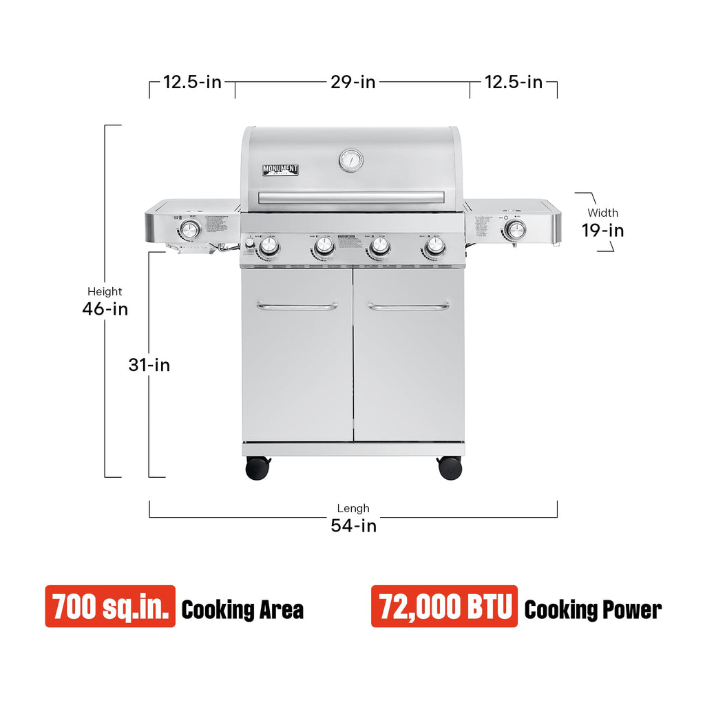 4+2 Burner Propane Gas Grill Stainless Steel S806