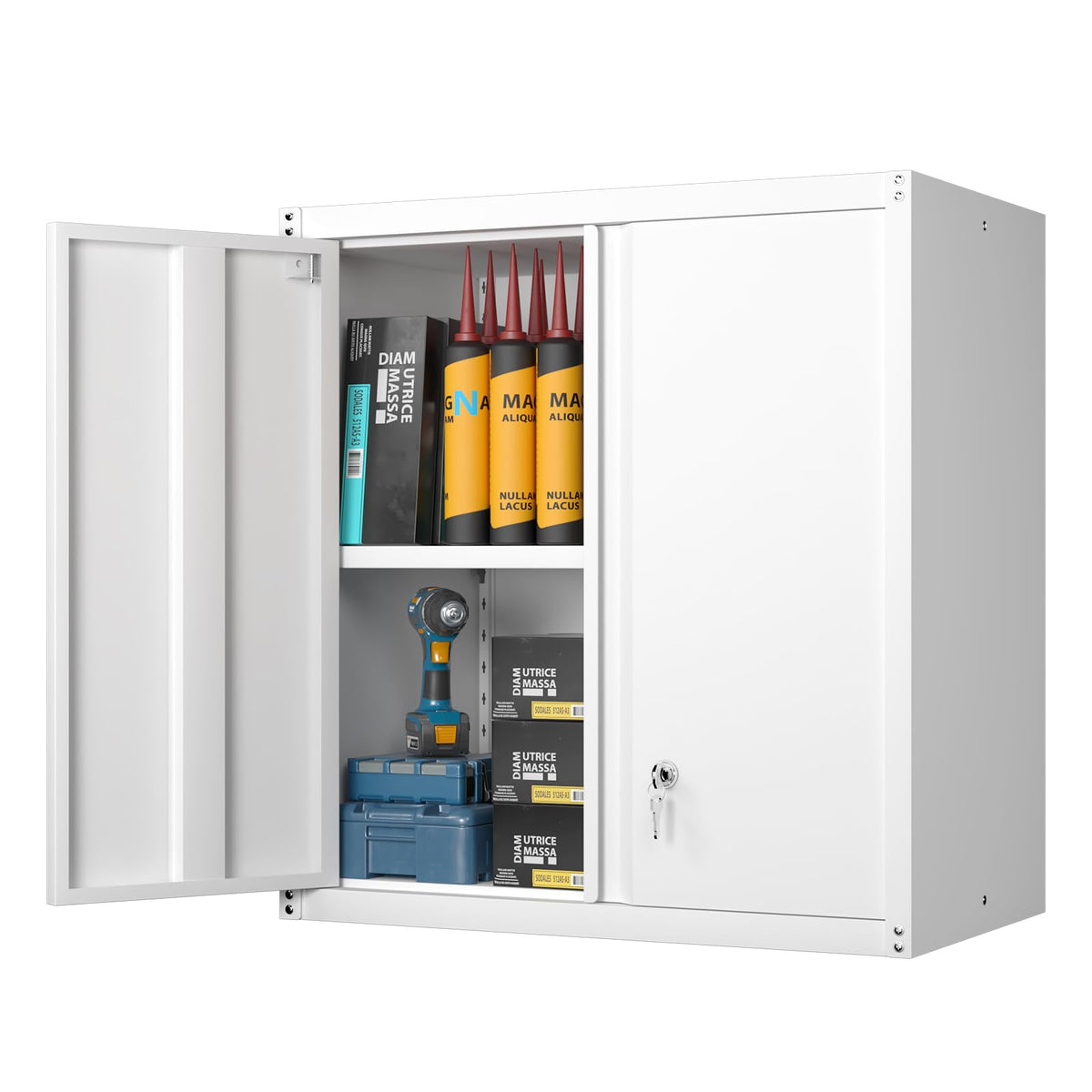 Metal Wall Mounted Storage Cabinet with Lock Y706626