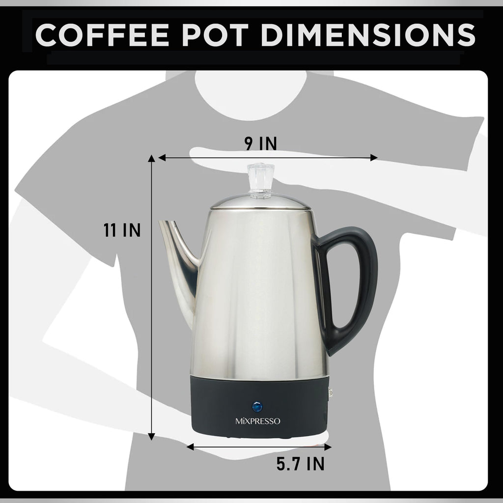 10 Cup Stainless Steel Electric Percolator Coffee Pot N6287
