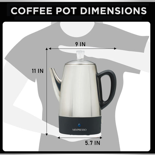 10 Cup Stainless Steel Electric Percolator Coffee Pot N6287