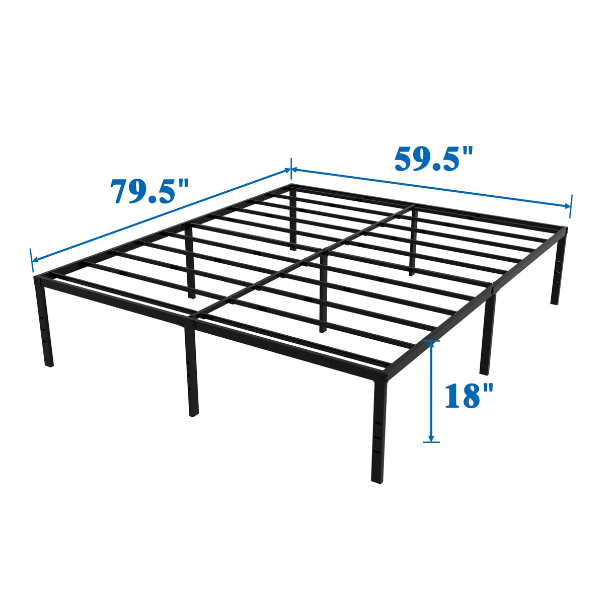 Queen Size 18 Inch Metal Platform Bed Frame D437557