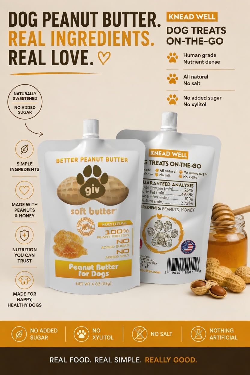 All Natural Peanut Butter 12oz Jar, 4oz Pouch & Lick Mat N364152