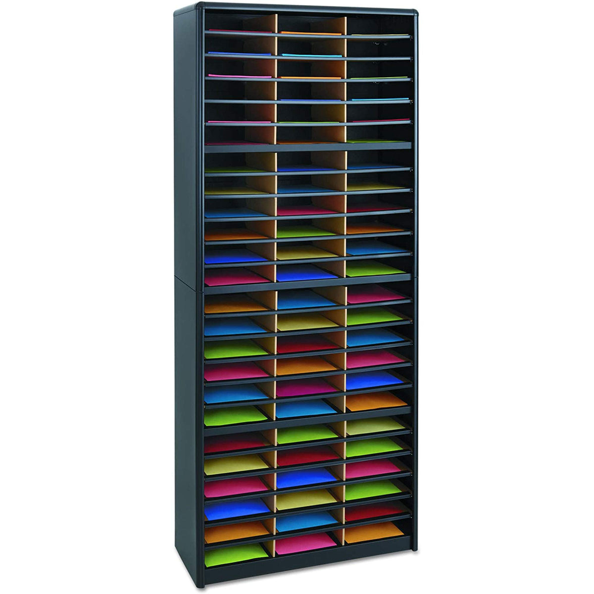 72 Compartment Black Literature Organizer O285