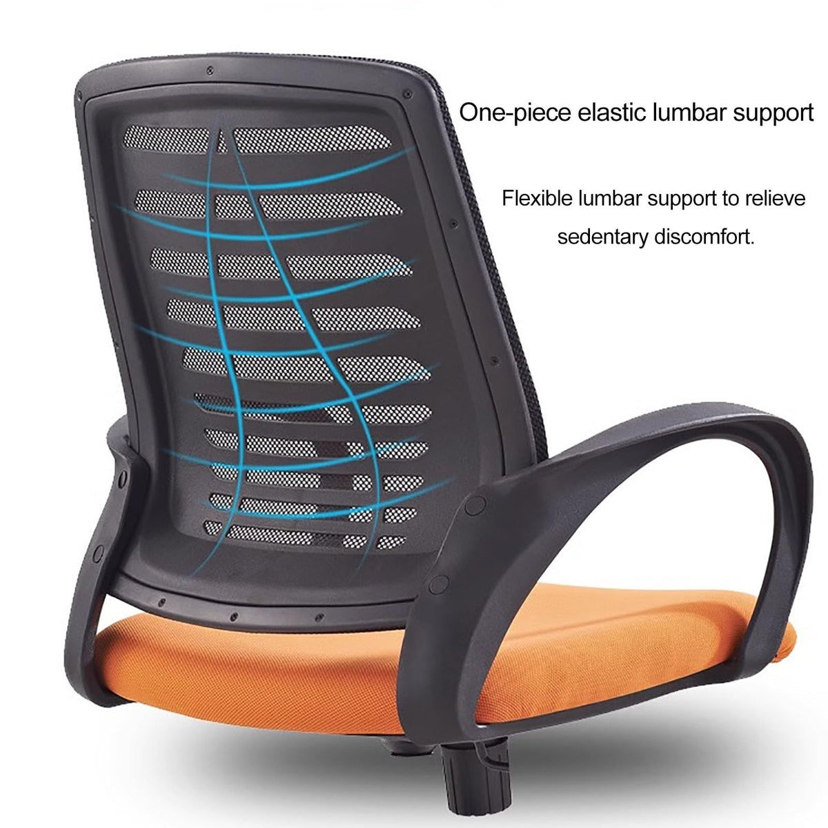 Orange Ergonomic Mesh Office Chair with Lumbar Support F629