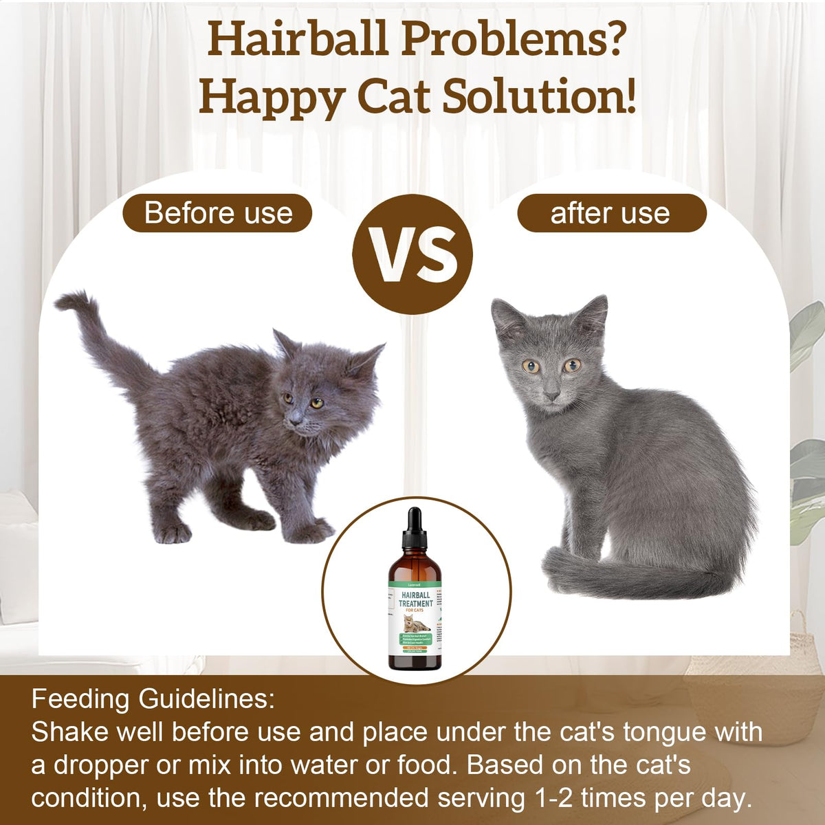 Cat Hairball Remedy with Natural Ingredients & Vitamins D163