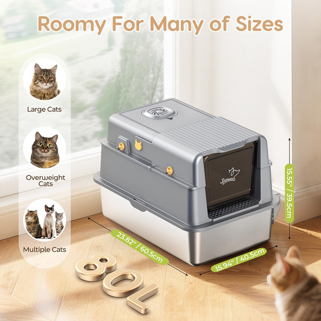 Stainless Steel Litter Box with Lid Z6866