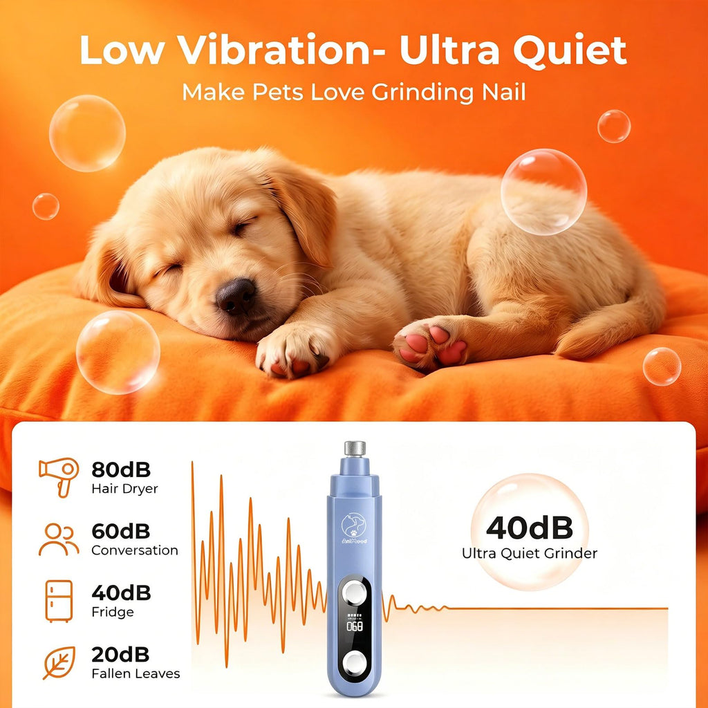 5-Speed Ultra Quiet Dog Nail Grinder with LED Light F312095