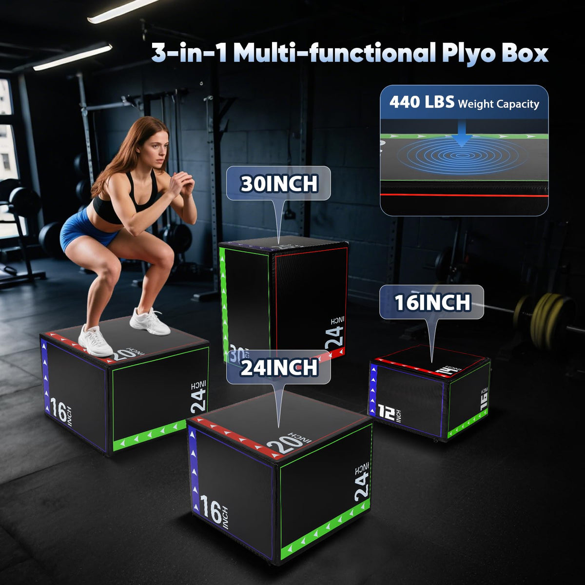 3 in 1 Foam Plyometric Jump Box J26423
