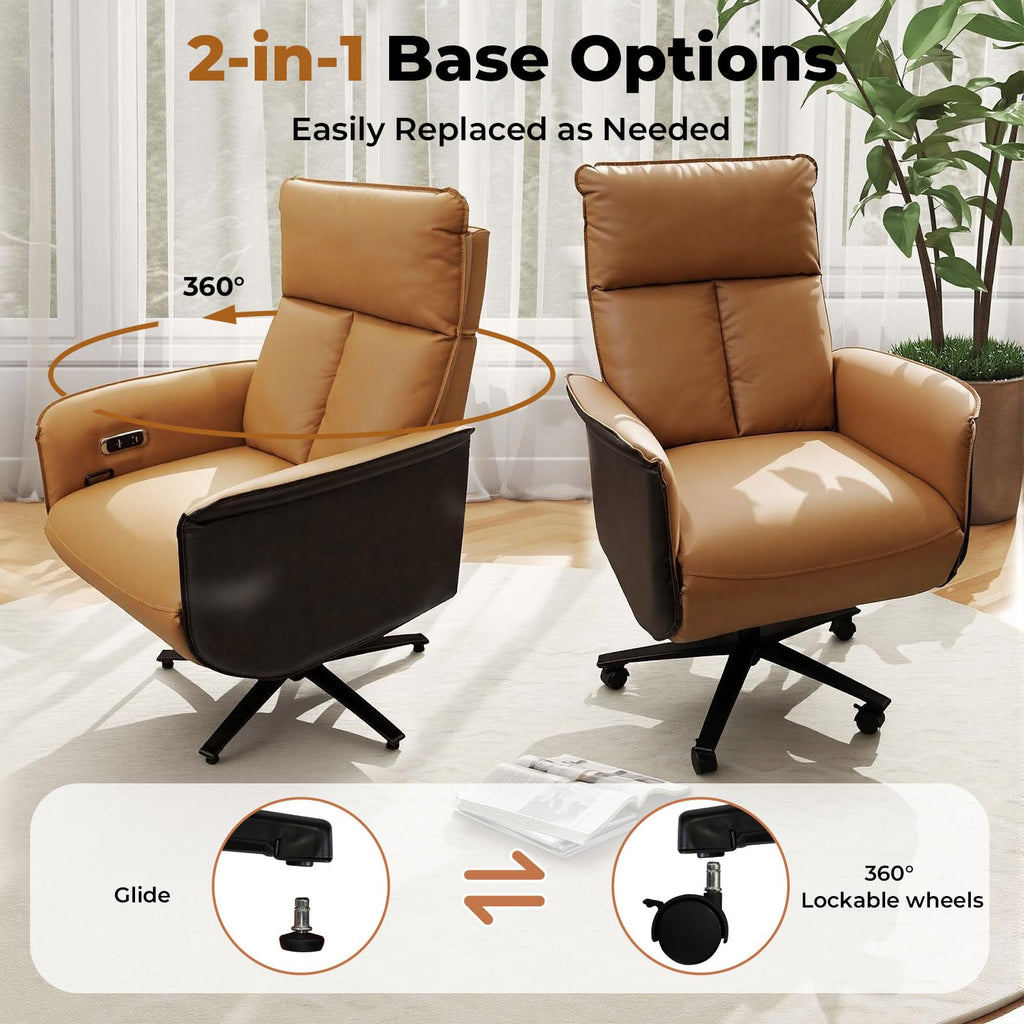 Executive Office Chair with Footrest, PU Leather, 300LBS Capacity T579234