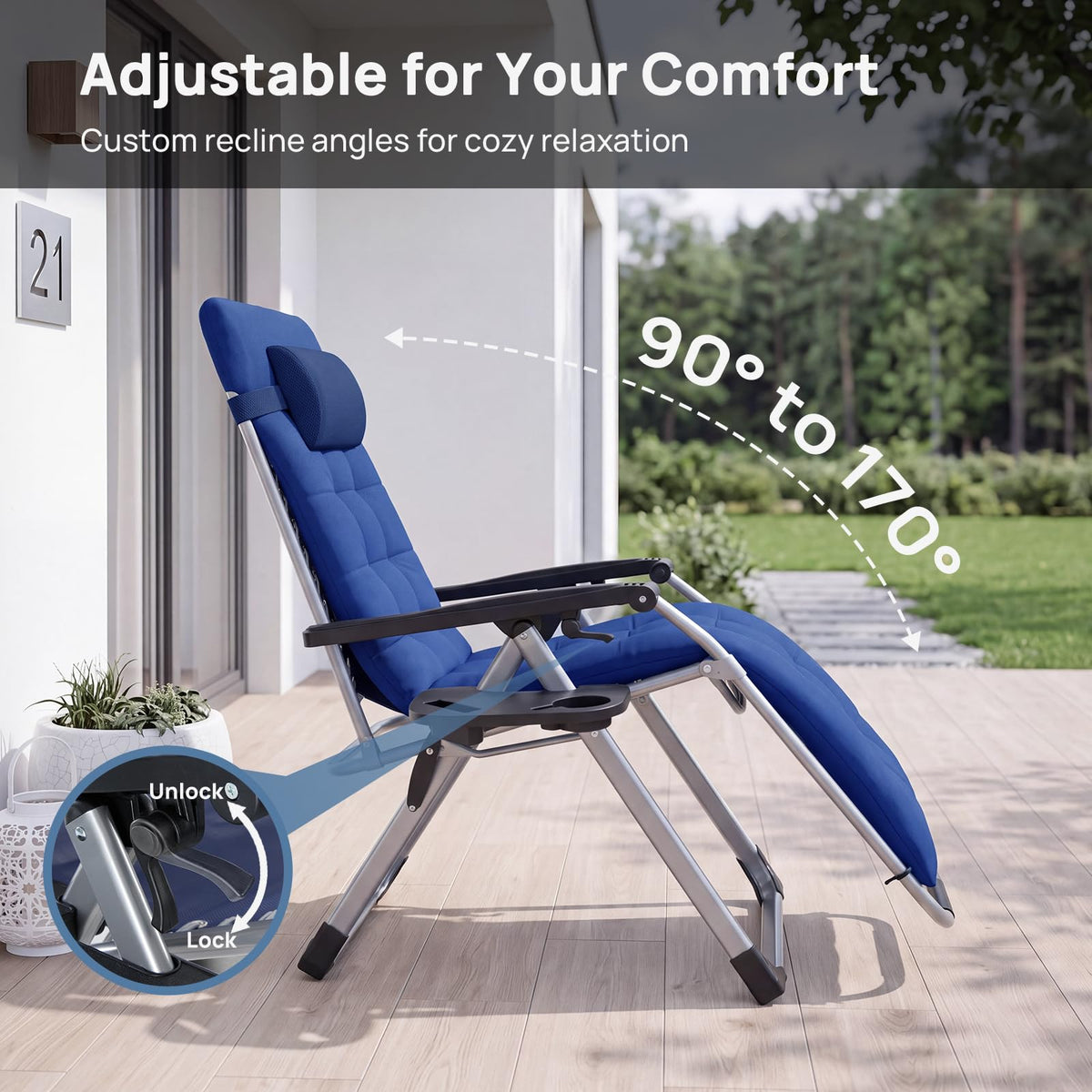 Zero Gravity Chairs Set of 2 with Cup Holder J533730
