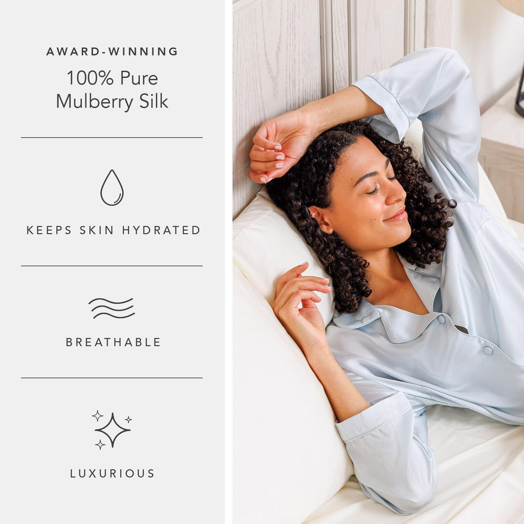 Women's 100% Mulberry Silk Long Pajama Set D49784