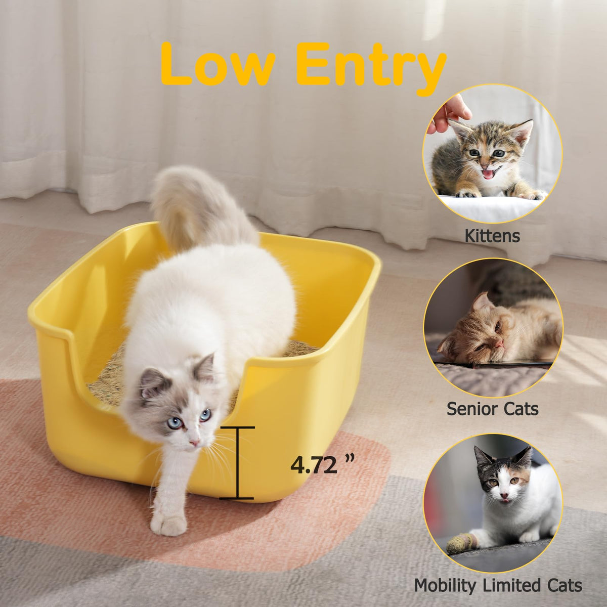 Large High Sides Cat Litter Box R228