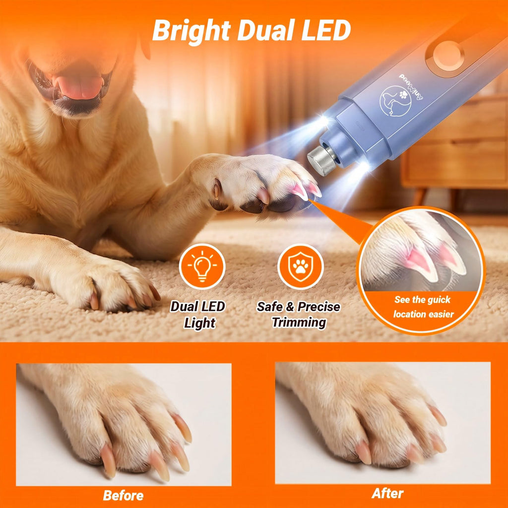 5-Speed Ultra Quiet Dog Nail Grinder with LED Light F312095