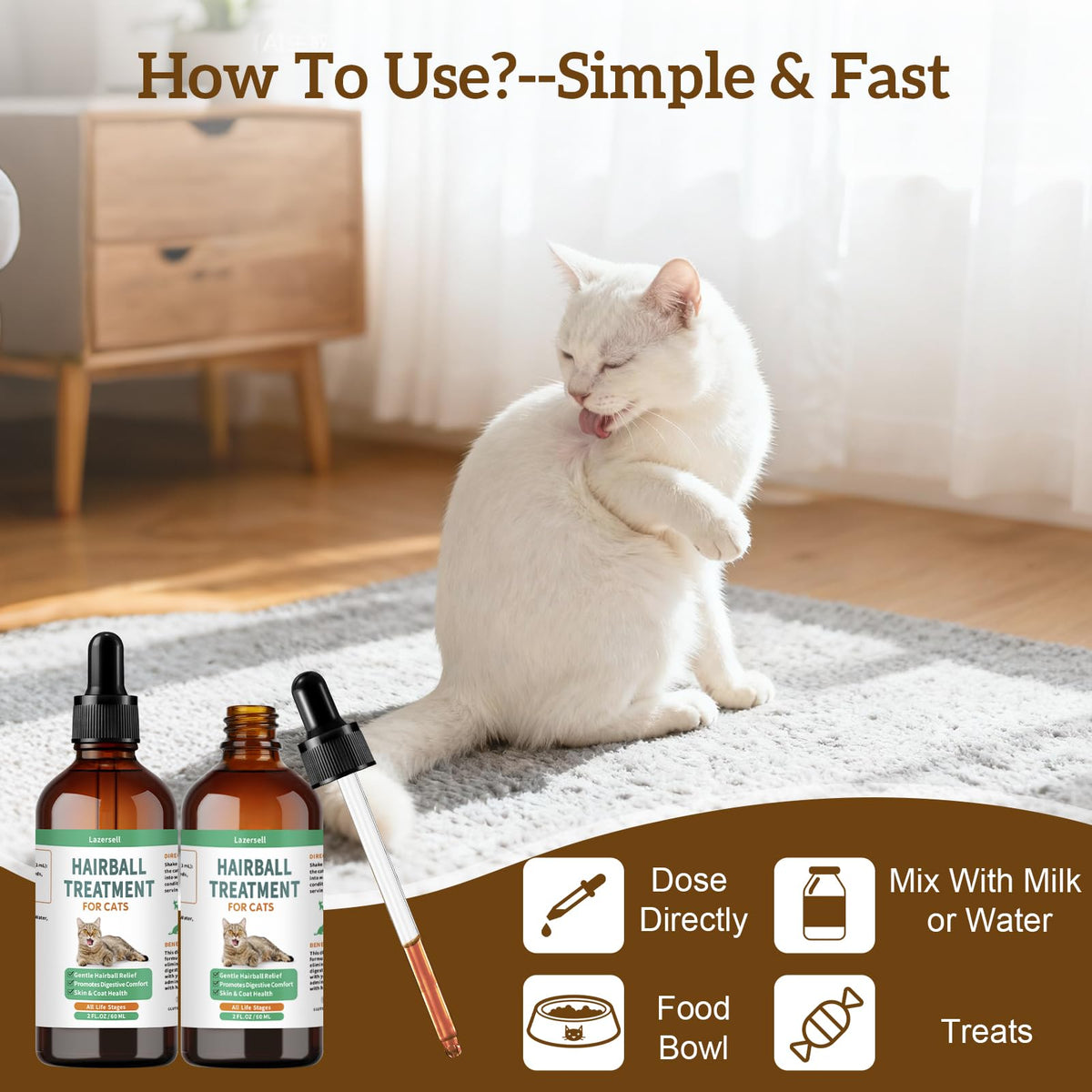Cat Hairball Remedy with Natural Ingredients & Vitamins D163