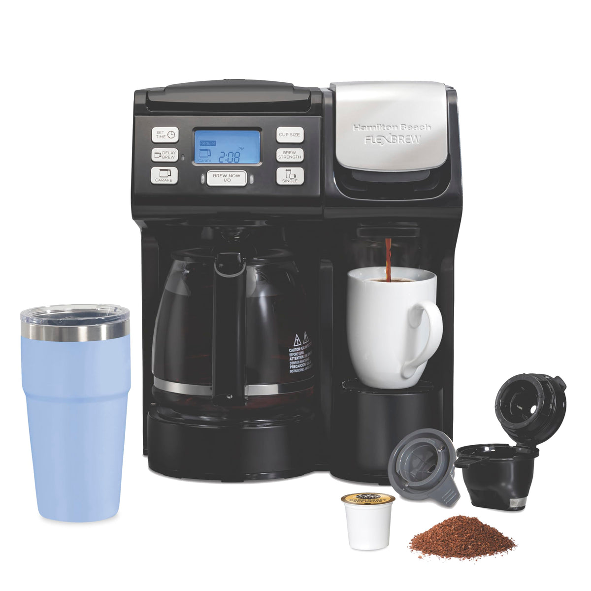 2-Way Coffee Maker with K-Cup Pods or Grounds, Black B452