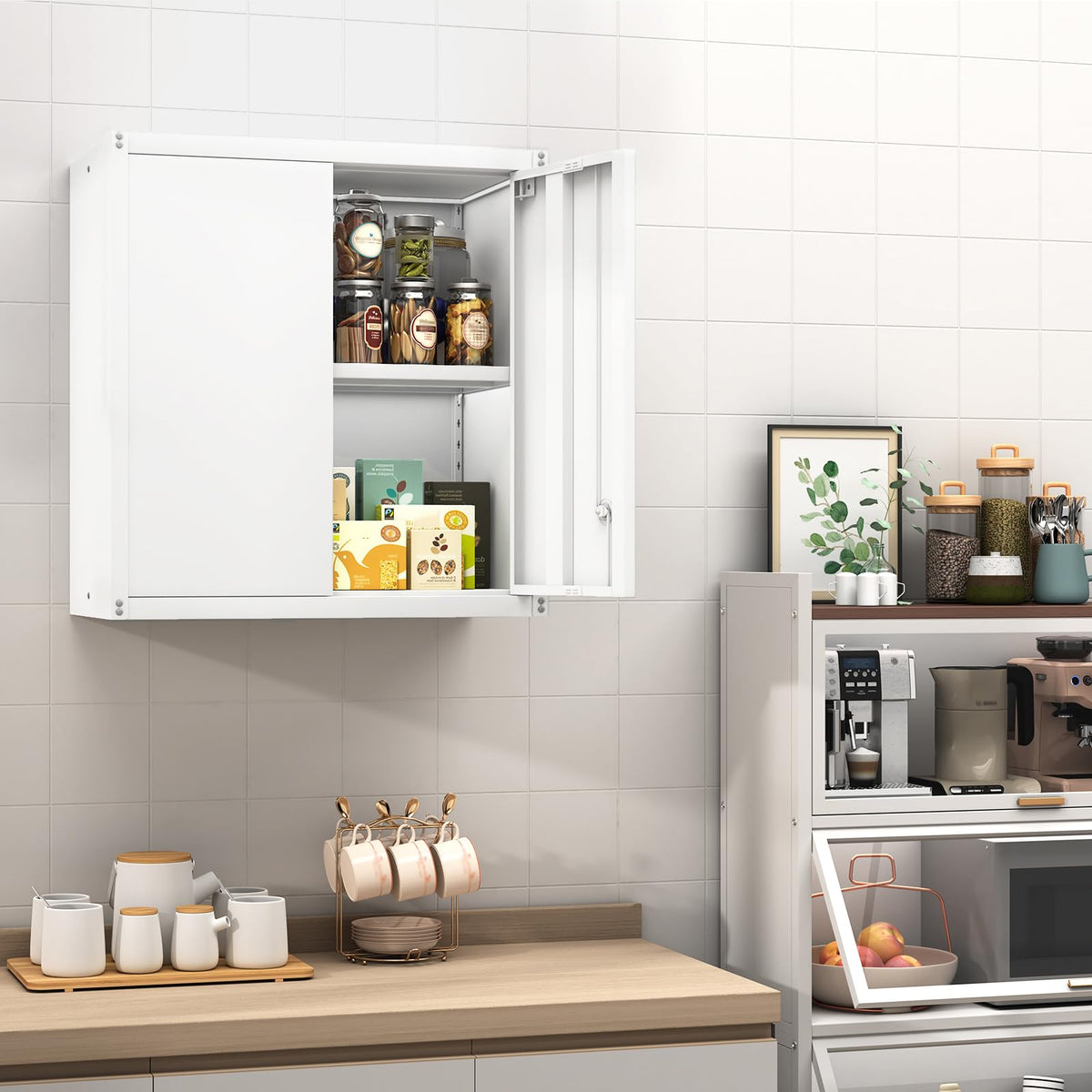 Metal Wall Mounted Storage Cabinet with Lock Y706626