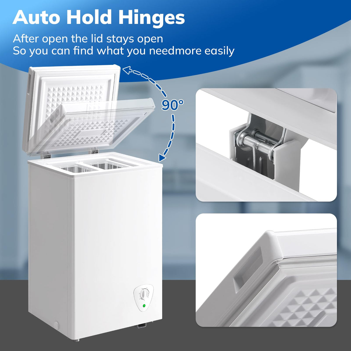 White 2.2 Cu Ft Chest Freezer with Storage Baskets C59023