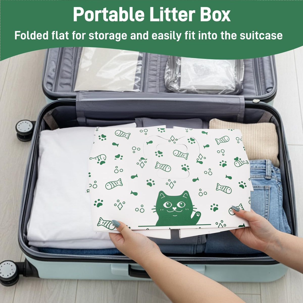 8 Pack Disposable Cat Litter Box with Scoop C513
