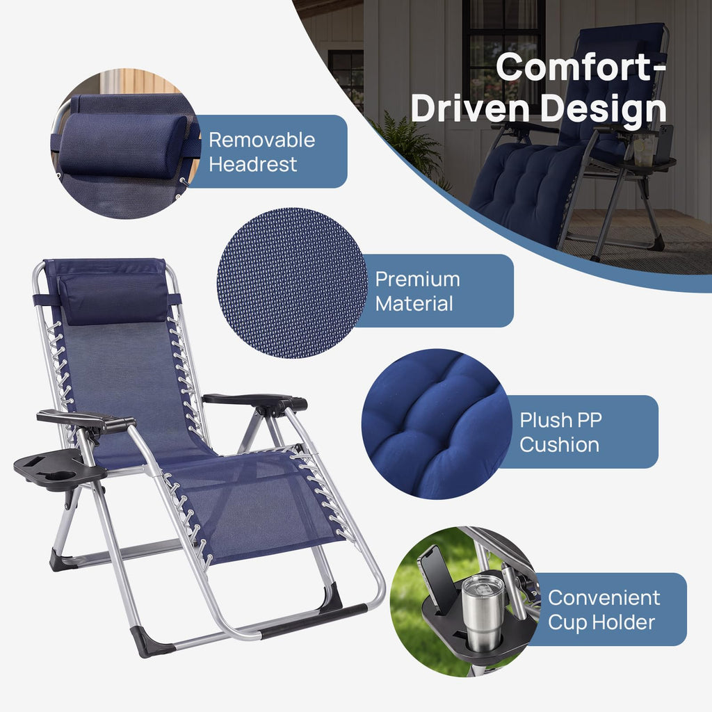 Zero Gravity Chairs Set of 2 with Cup Holder J533730