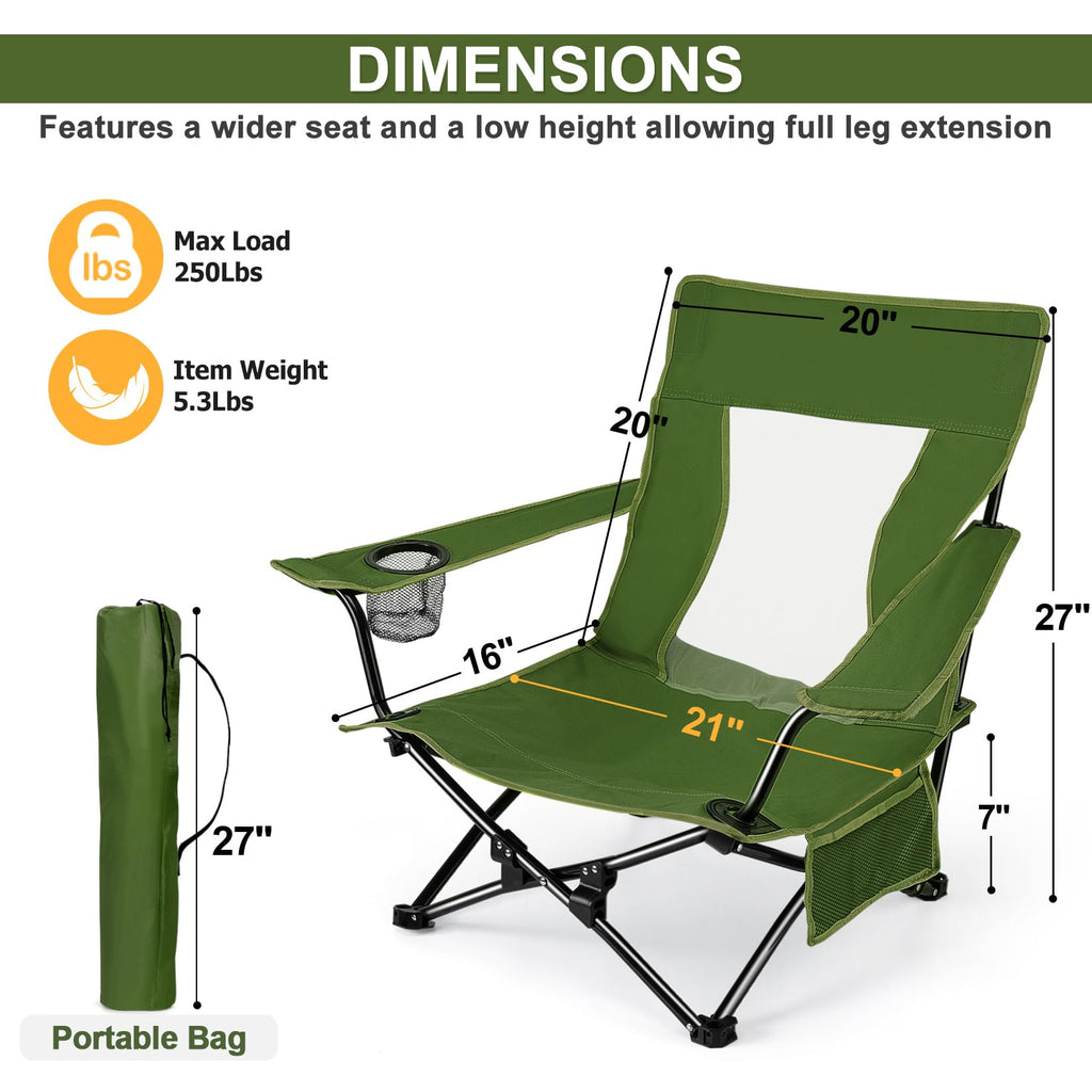 Green Folding Camping Chair 2 Pack C874