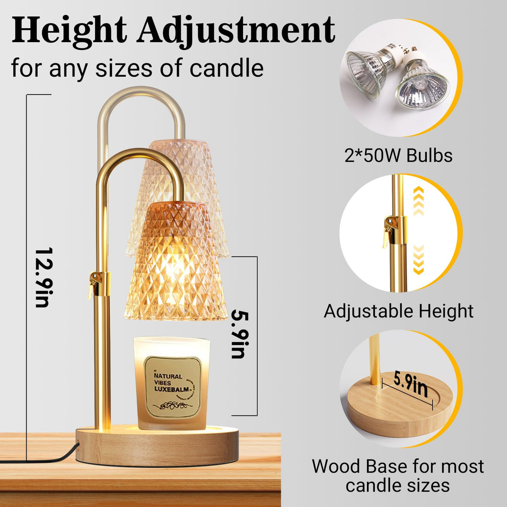 Adjustable Height Candle Warmer Lamp with Timer V902