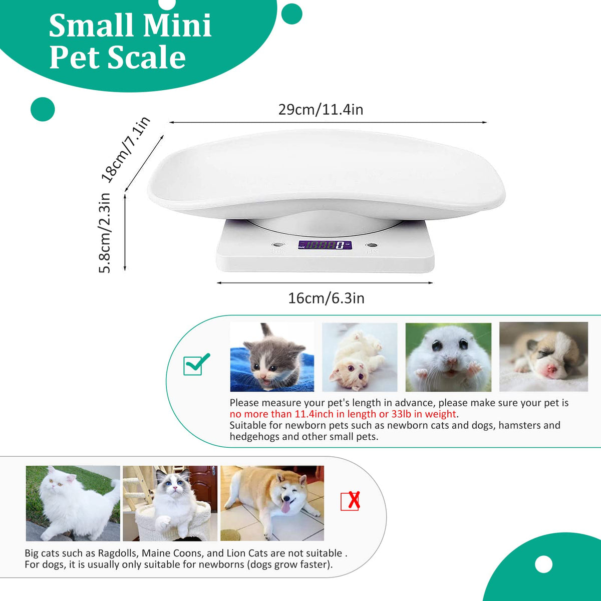 Digital Pet Scale 33 lb/15 kg A647